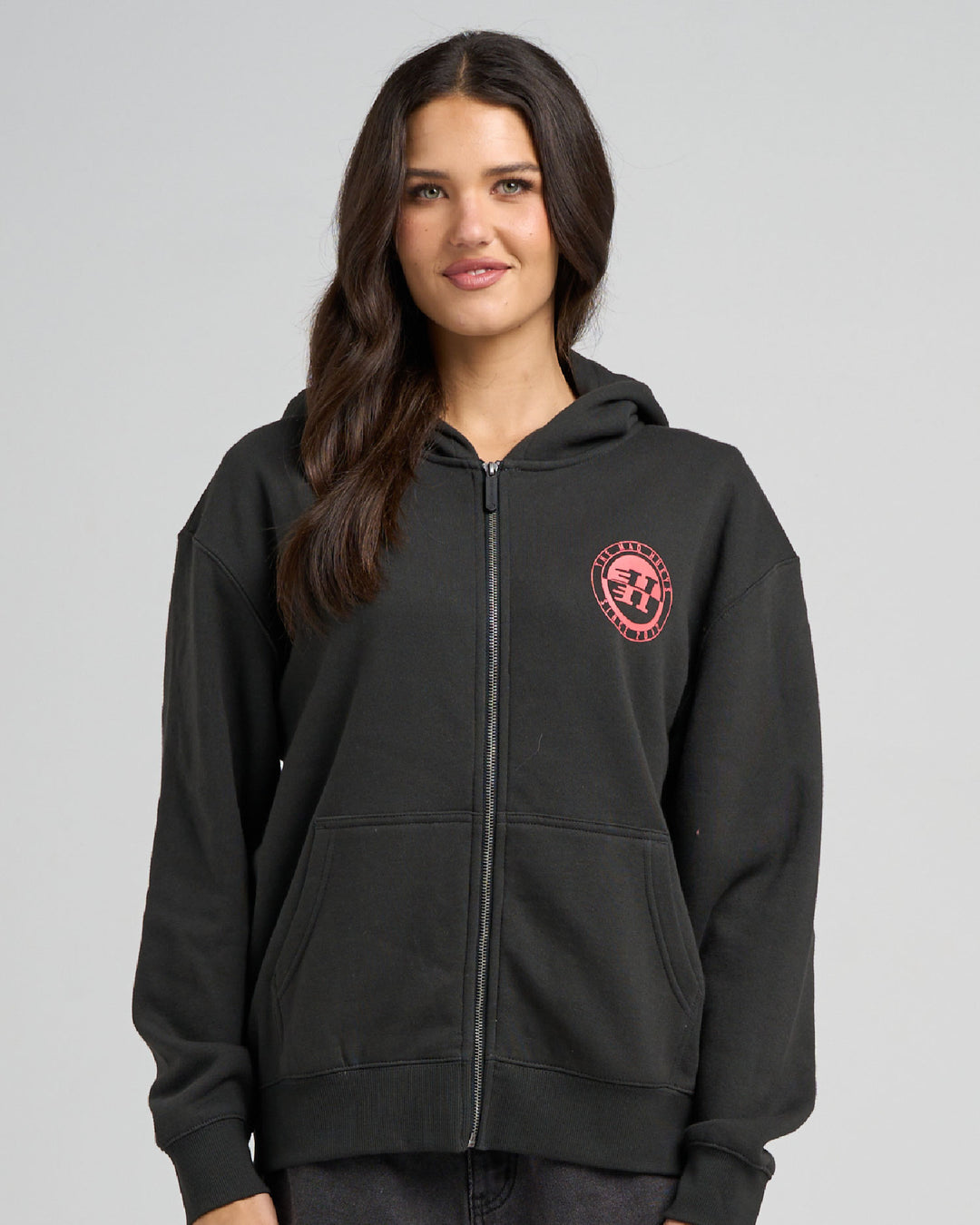 H SERIES SPLIT | WOMENS HOODED ZIP THRU - VINTAGE BLACK