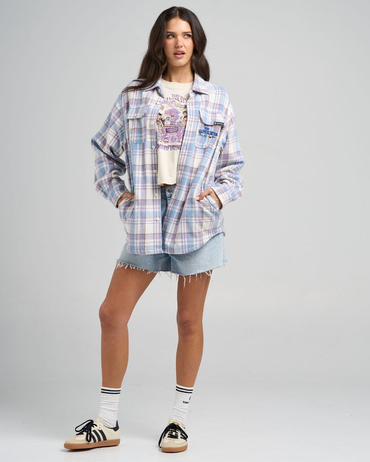 MERMAIDS DRINK FREE | WOMENS OVERSIZED SHACKET - LAVENDER