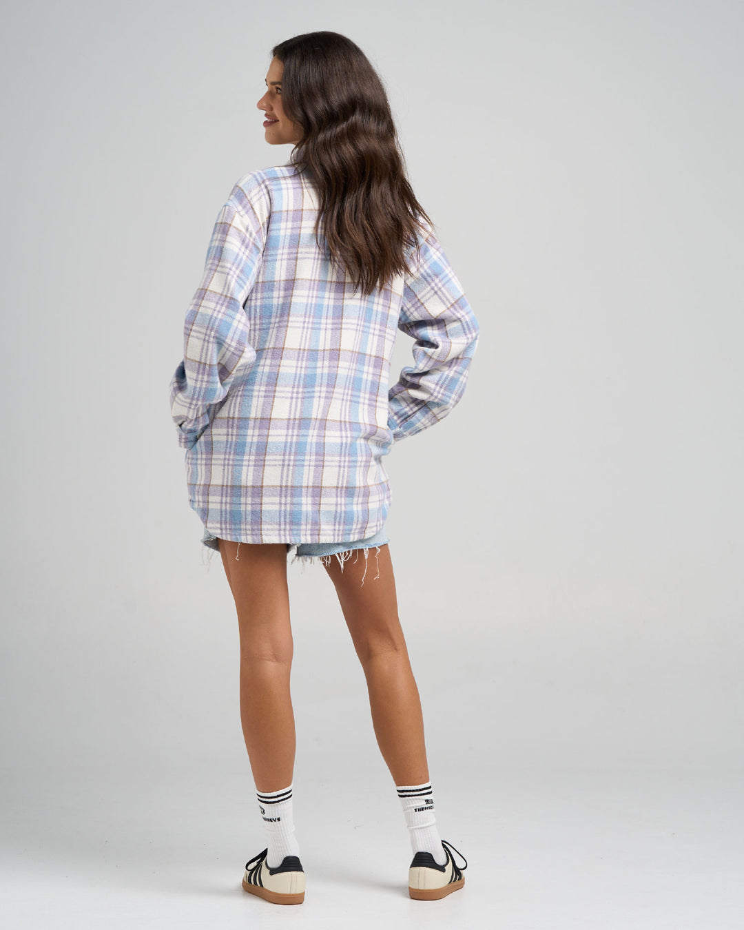 MERMAIDS DRINK FREE | WOMENS OVERSIZED SHACKET - LAVENDER