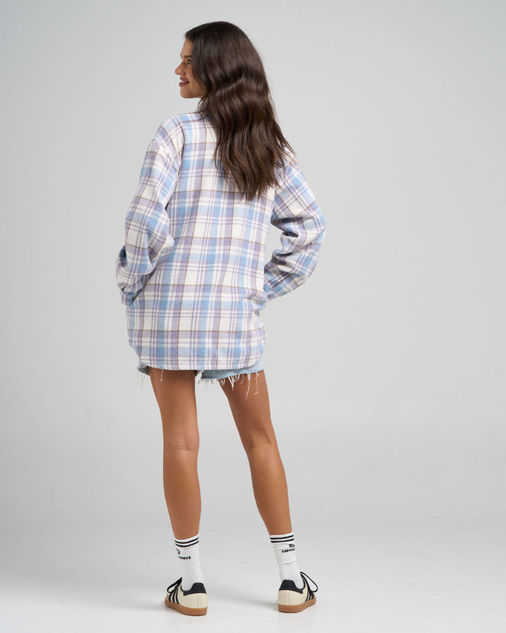 MERMAIDS DRINK FREE | WOMENS OVERSIZED SHACKET - LAVENDER