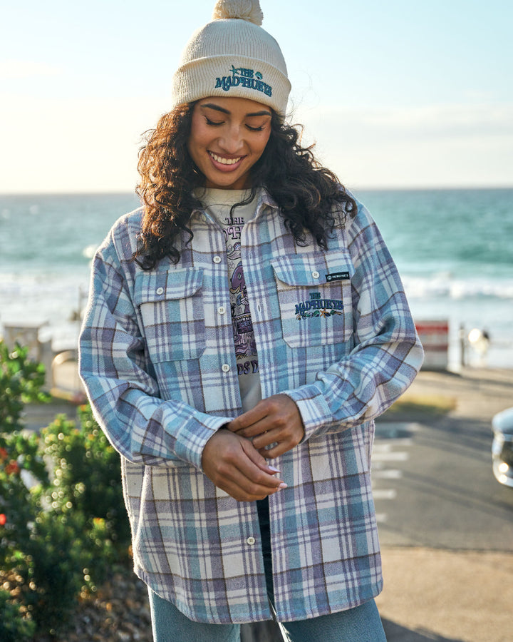 MERMAIDS DRINK FREE | WOMENS OVERSIZED SHACKET - LAVENDER