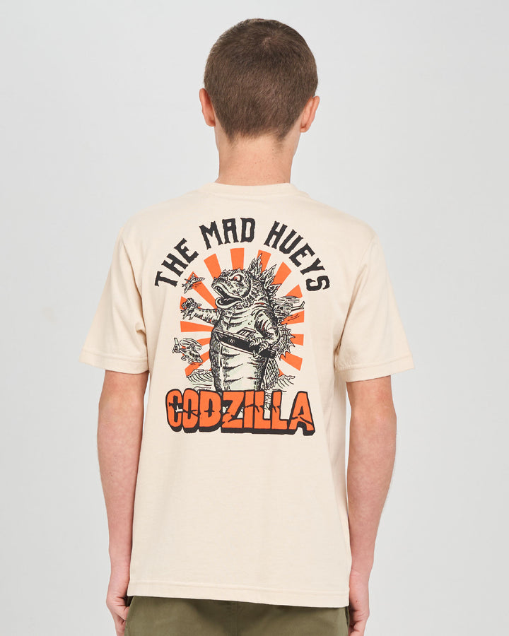The Mad Hueys Codzilla Forever youth SS T-shirt in Cement