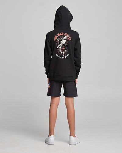 ROUGH AS GUTS | YOUTH HEAVY WEIGHT PULLOVER - BLACK