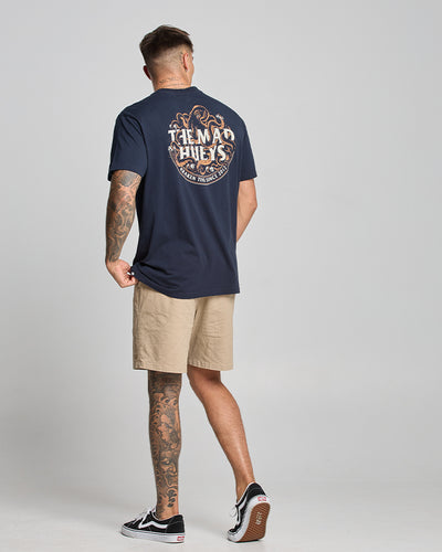 KRAKEN SOME TINS | SLIM FIT SS TEE - NAVY