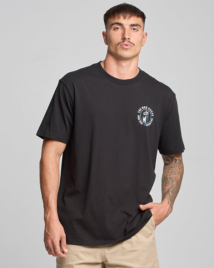 SKEWERED SHARK | SLIM FIT SS TEE - BLACK