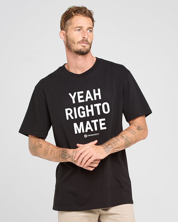 YEAH RIGHTO MATE | SS TEE - BLACK