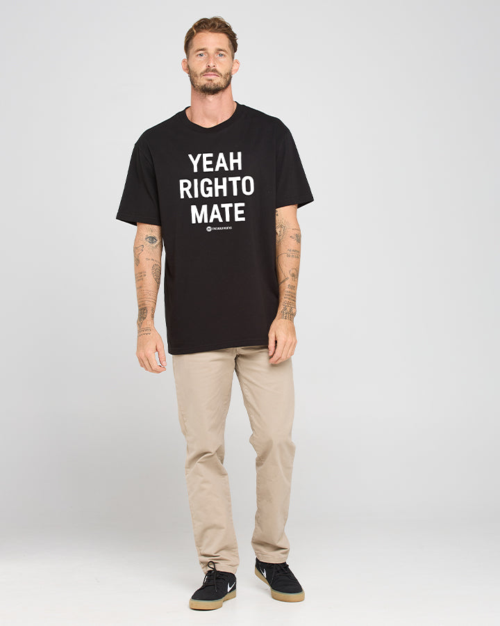 YEAH RIGHTO MATE | SS TEE - BLACK