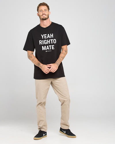 YEAH RIGHTO MATE | SS TEE - BLACK