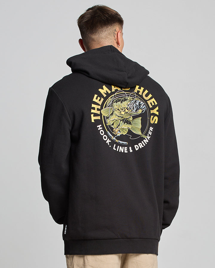 HOOK LINE &amp; DRINKER | PULLOVER - BLACK