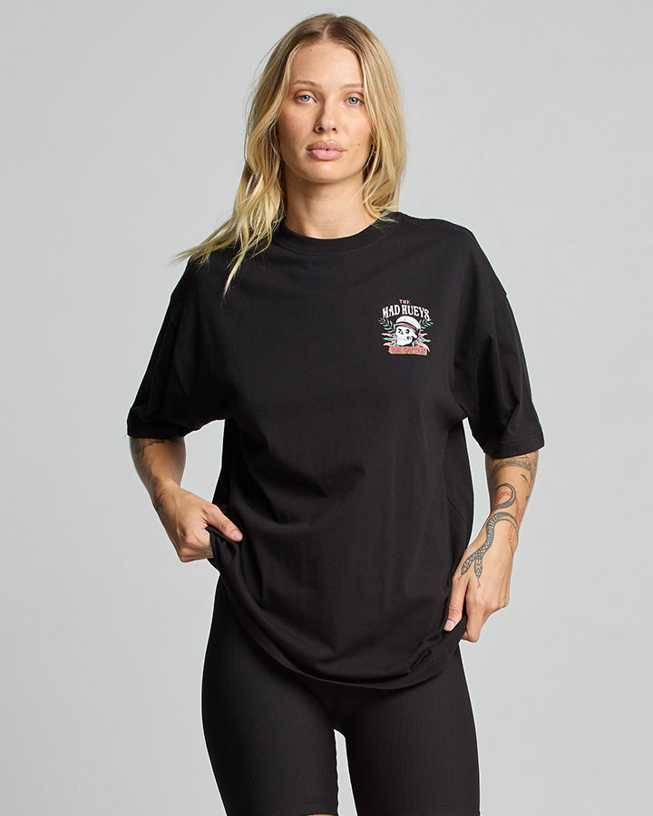 SHIPWRECKED CAPTAIN | WOMENS OVERSIZED TEE - BLACK