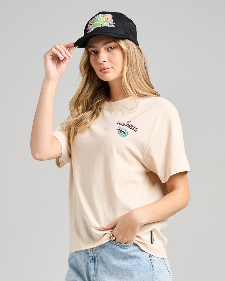 CROC TOP | WOMENS SS TEE - CEMENT