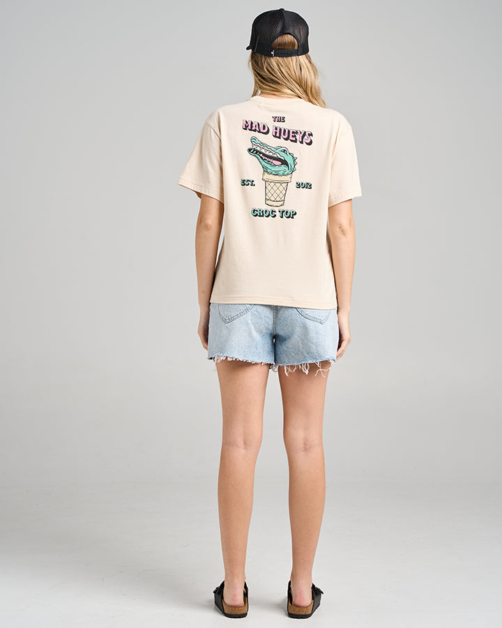 CROC TOP | WOMENS SS TEE - CEMENT