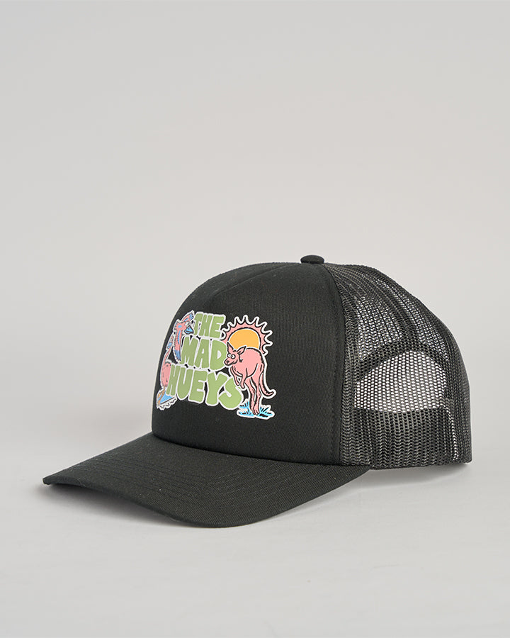 WAVES OUT YONDER |  WOMENS FOAM TRUCKER - BLACK