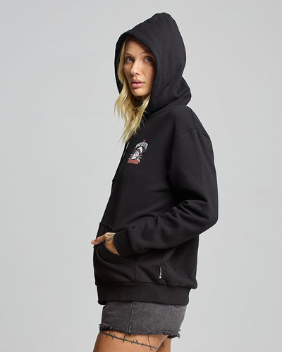 SHIPWRECKED CAPTAIN | WOMENS HEAVY WEIGHT PULLOVER - BLACK