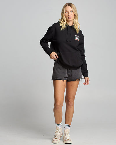 SHIPWRECKED CAPTAIN | WOMENS HEAVY WEIGHT PULLOVER - BLACK