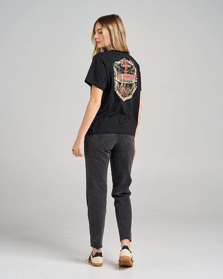 THE TIKI CAPTAIN | WOMENS SS TEE - BLACK