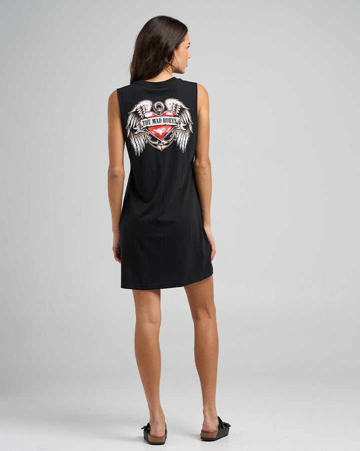 HARLEY HEART | WOMENS MUSCLE DRESS - BLACK