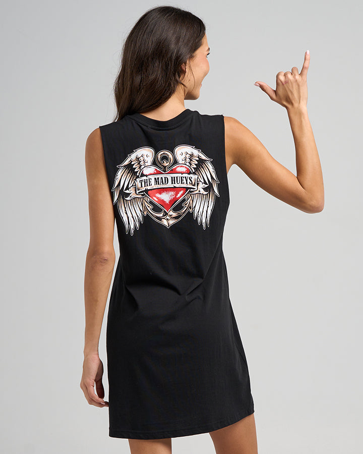HARLEY HEART | WOMENS MUSCLE DRESS - BLACK