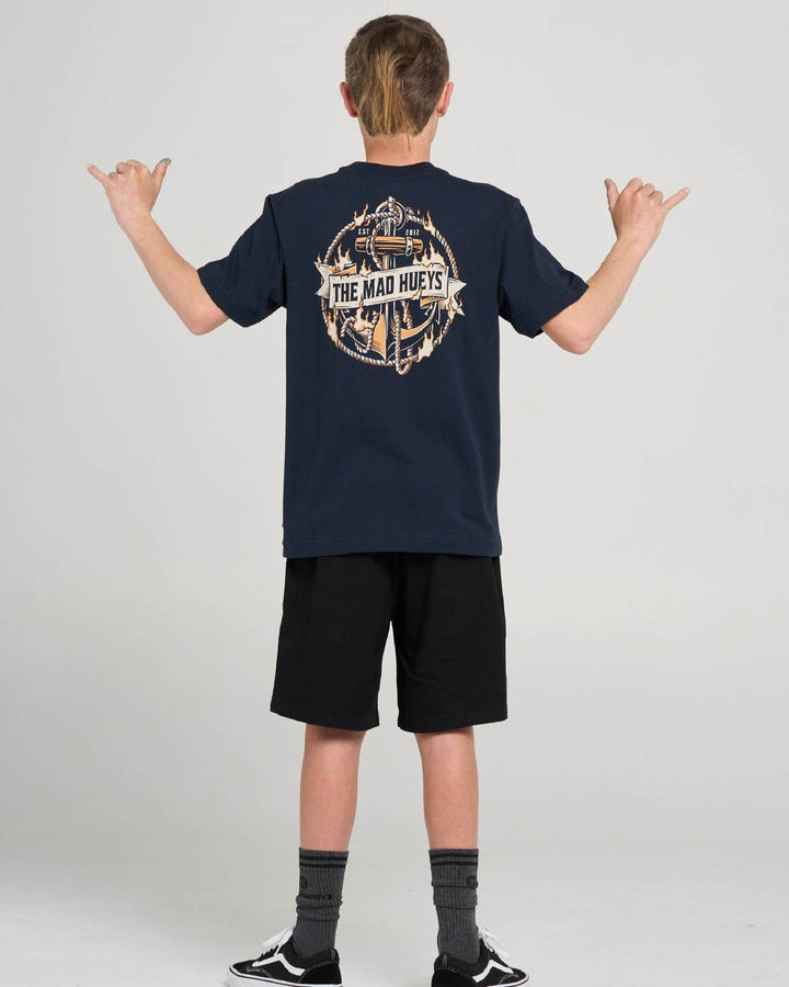 FLAME ANCHOR | YOUTH SS TEE - NAVY
