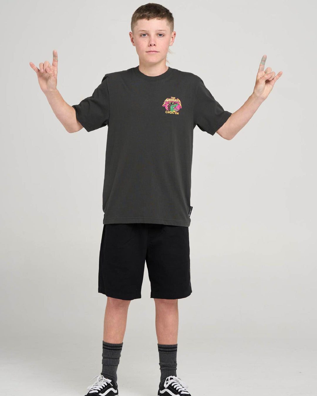 CROC ON | YOUTH SS TEE - VINTAGE BLACK