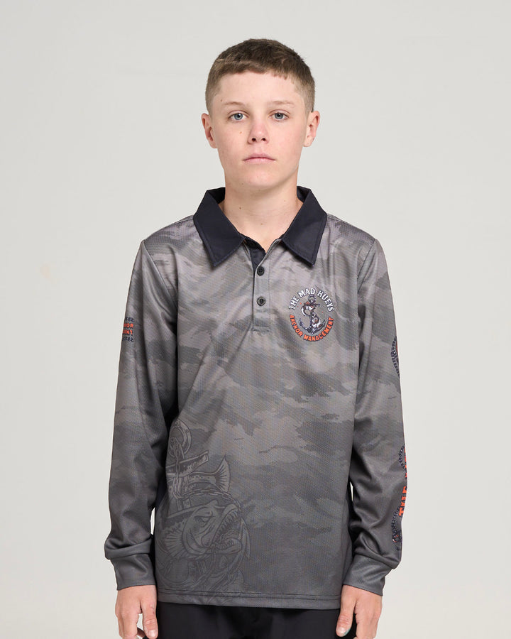 ANCHOR MANAGEMENT | YOUTH UPF 50+ FISHING JERSEY - FADED DUST