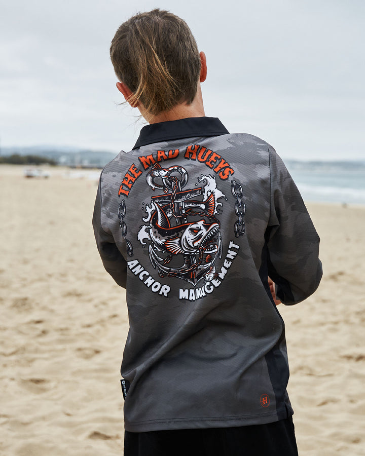ANCHOR MANAGEMENT | YOUTH UPF 50+ FISHING JERSEY - FADED DUST