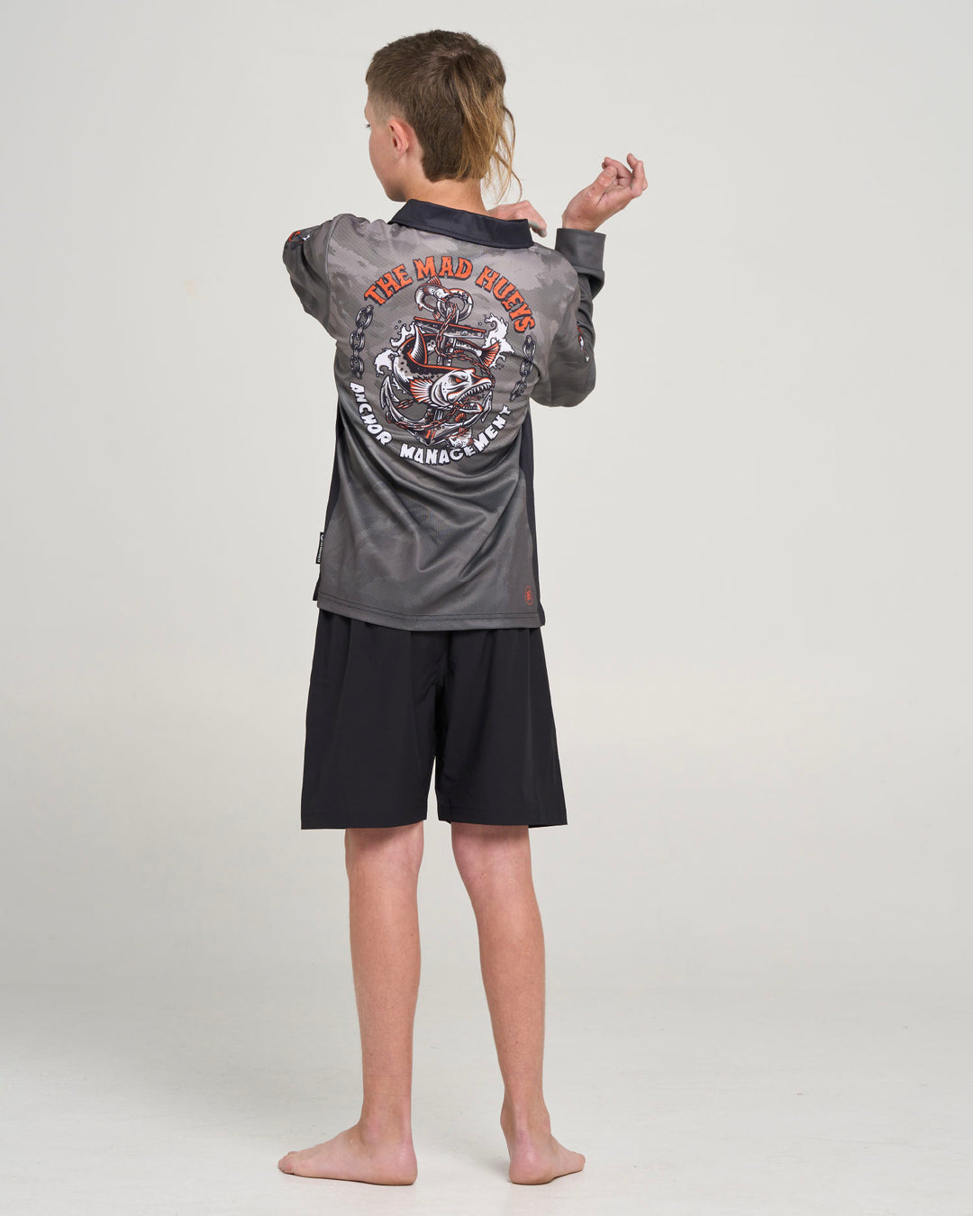 ANCHOR MANAGEMENT | YOUTH UPF 50+ FISHING JERSEY - FADED DUST