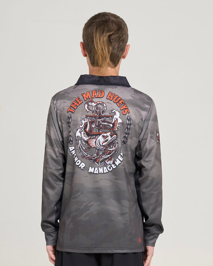 ANCHOR MANAGEMENT | YOUTH UPF 50+ FISHING JERSEY - FADED DUST