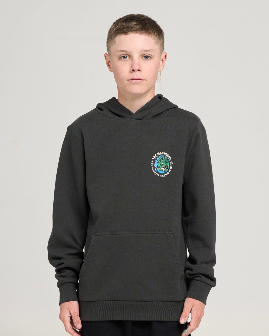 OUTCASTS | YOUTH HOODED PULLOVER - VINTAGE BLACK
