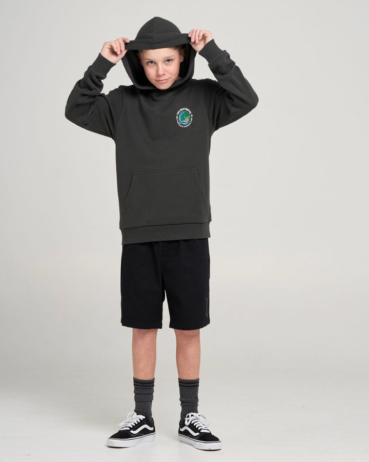 OUTCASTS | YOUTH HOODED PULLOVER - VINTAGE BLACK
