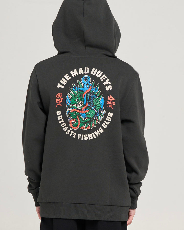 OUTCASTS | YOUTH HOODED PULLOVER - VINTAGE BLACK