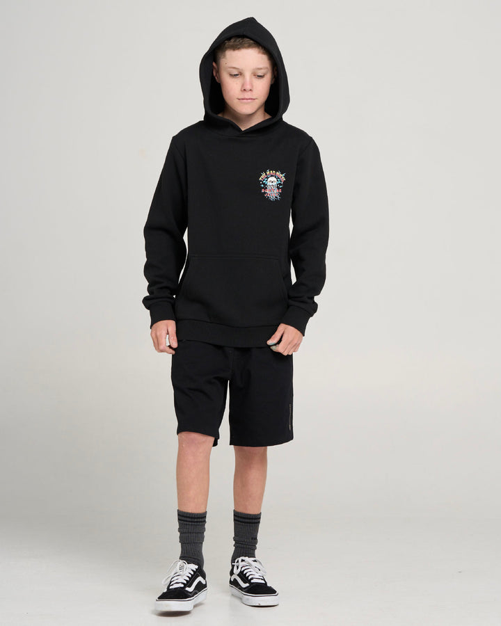DONT BE JELLY | YOUTH HOODED PULLOVER - BLACK