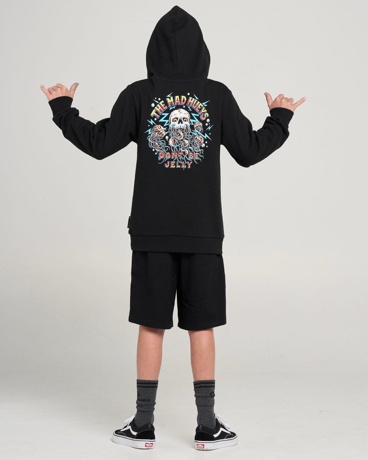 DONT BE JELLY | YOUTH HOODED PULLOVER - BLACK