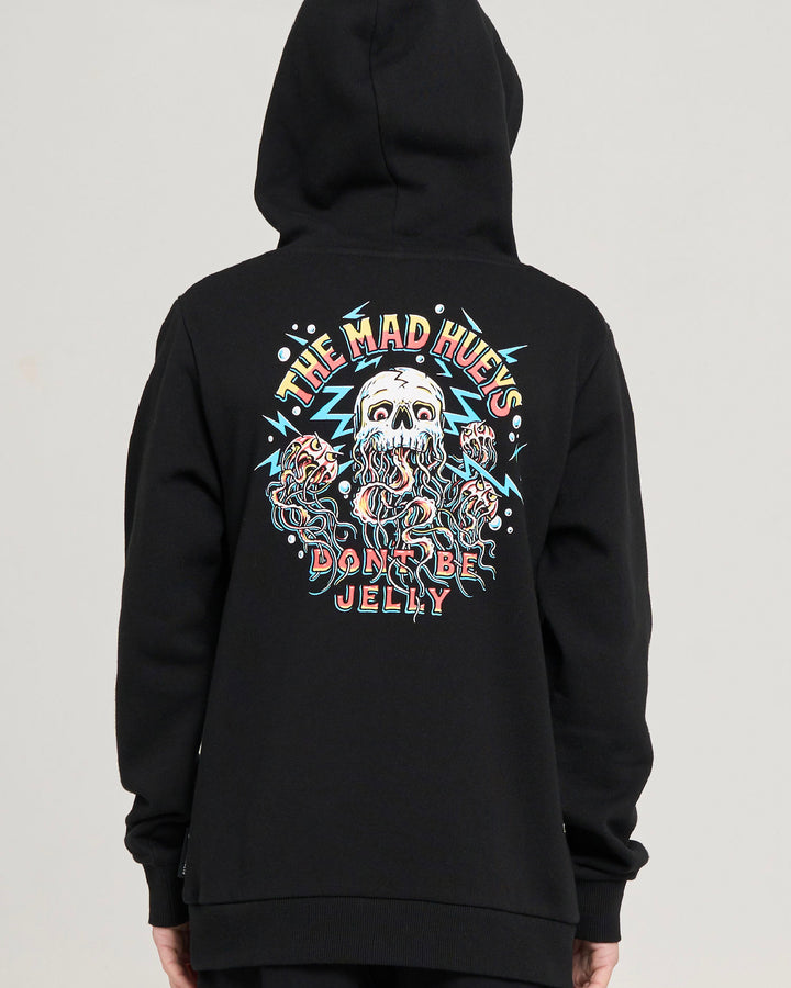 DONT BE JELLY | YOUTH HOODED PULLOVER - BLACK