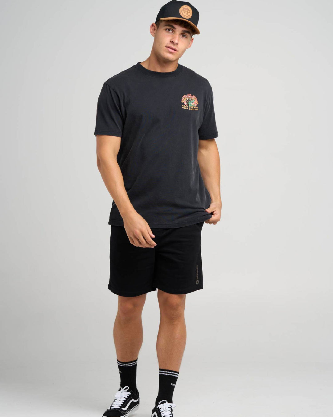 ROCK OUT | SS TEE - WASHED BLACK