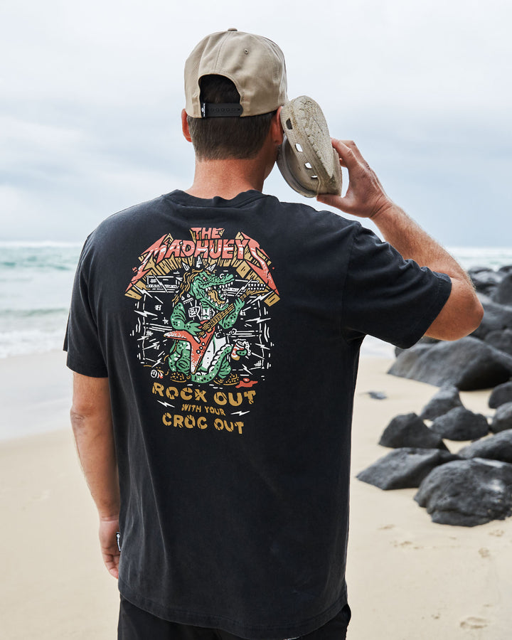 ROCK OUT | SS TEE - WASHED BLACK