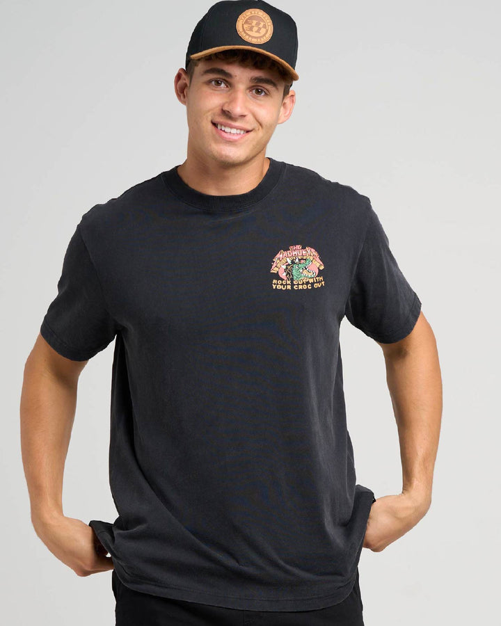 ROCK OUT | SS TEE - WASHED BLACK