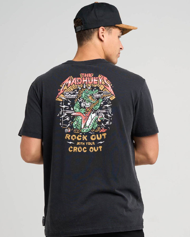 ROCK OUT | SS TEE - WASHED BLACK