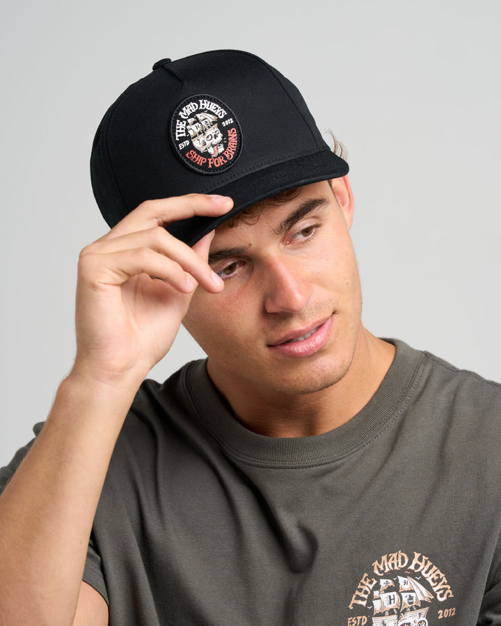 SHIP FOR BRAINS | TWILL SNAPBACK - BLACK