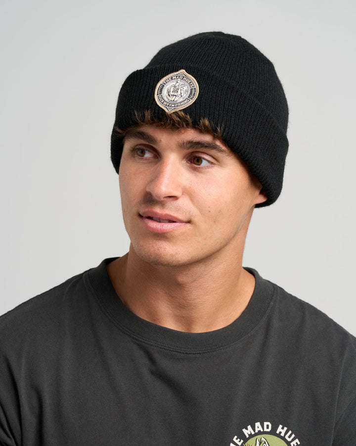 FK OFF FISH | STRAIGHT BEANIE - BLACK