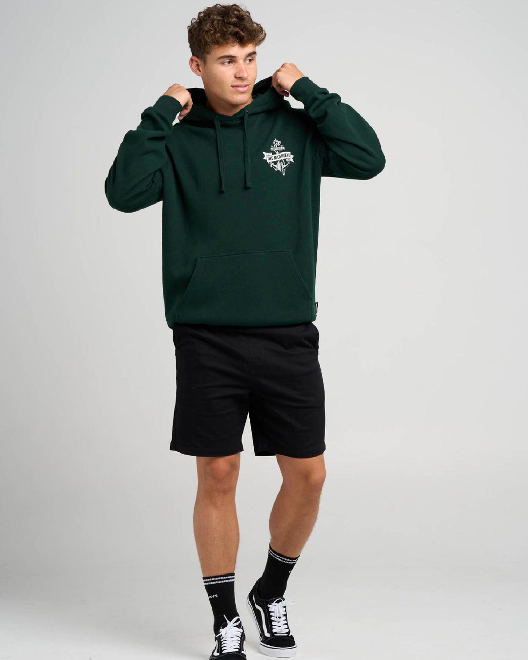 FLAME ANCHOR | HOODED PULLOVER - PINE GREEN