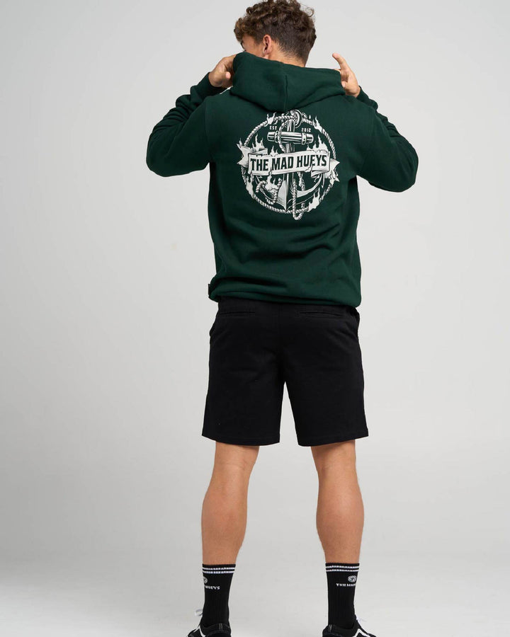 FLAME ANCHOR | HOODED PULLOVER - PINE GREEN