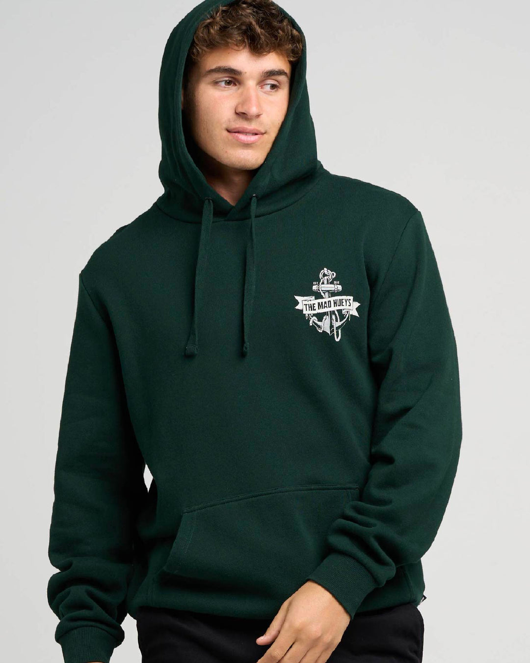 FLAME ANCHOR | HOODED PULLOVER - PINE GREEN