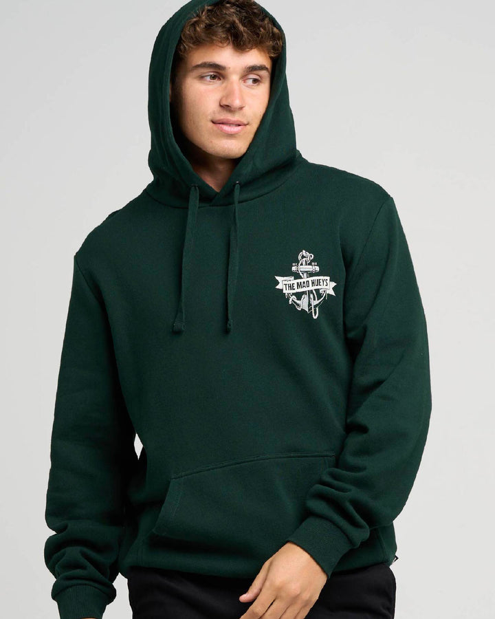 FLAME ANCHOR | HOODED PULLOVER - PINE GREEN