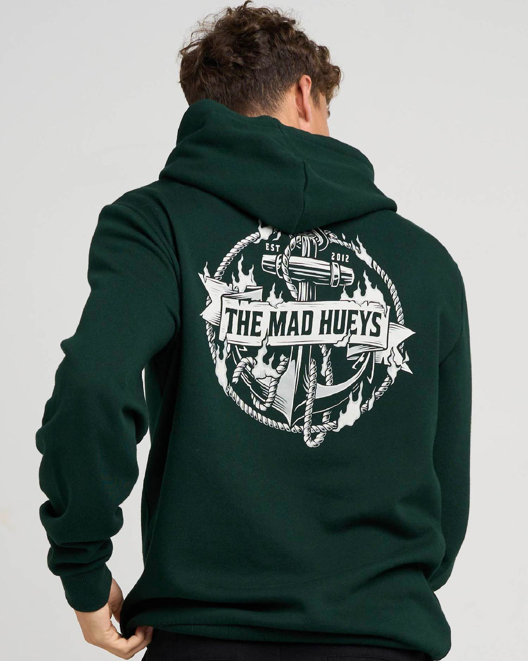 FLAME ANCHOR | HOODED PULLOVER - PINE GREEN