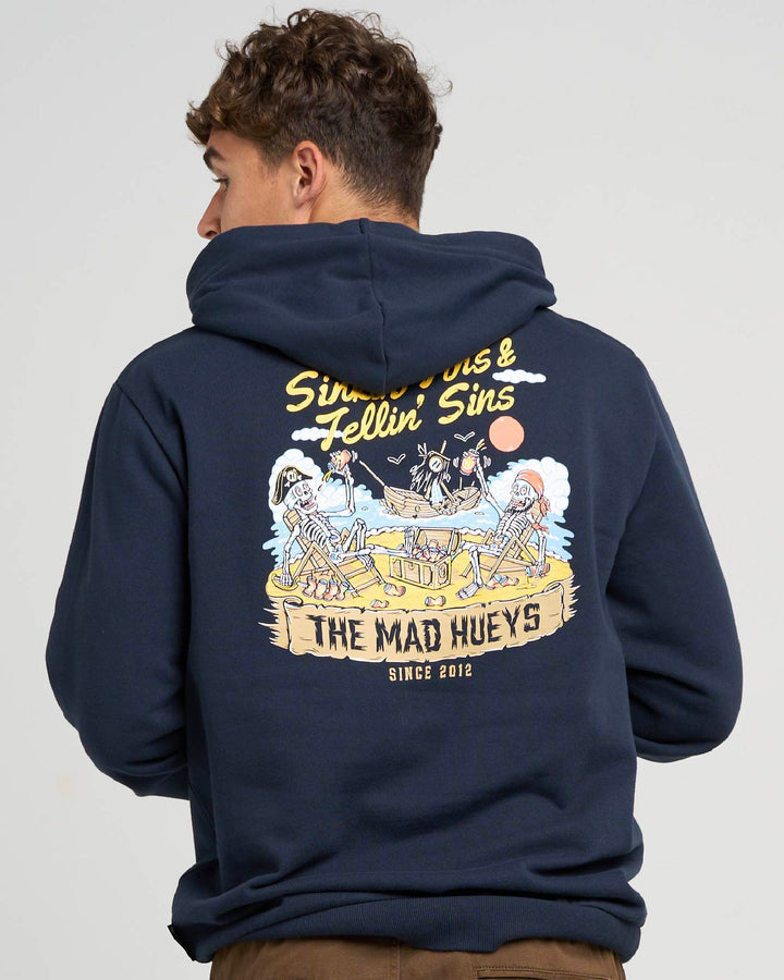 SINKIN TINS | HOODED PULLOVER - NAVY