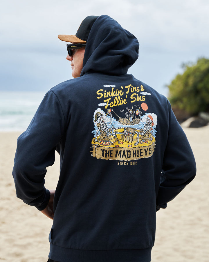 SINKIN TINS | HOODED PULLOVER - NAVY