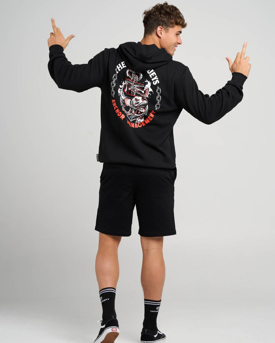 ANCHOR MANAGEMENT | HOODED PULLOVER - BLACK