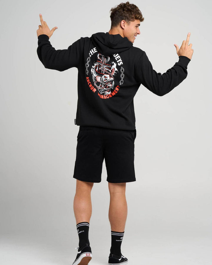 ANCHOR MANAGEMENT | HOODED PULLOVER - BLACK