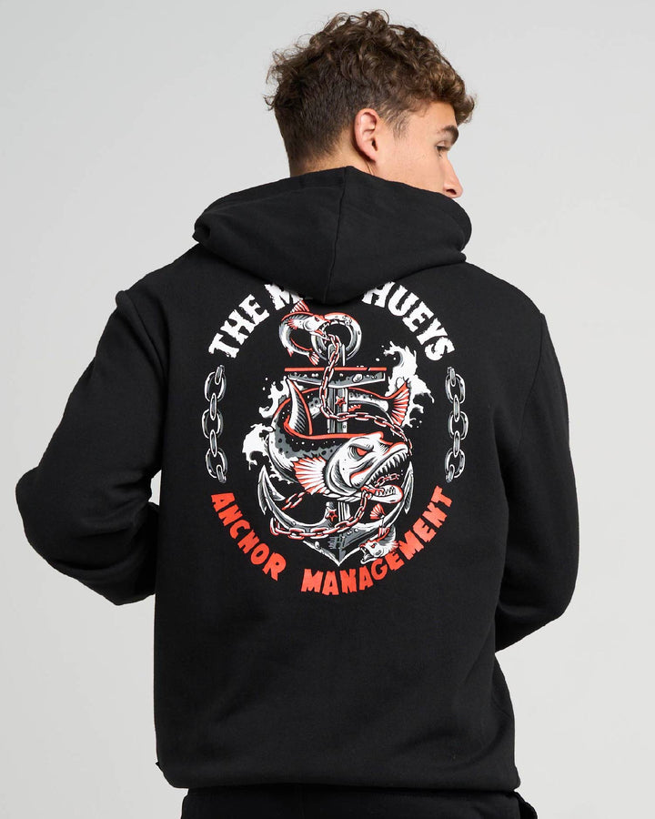 ANCHOR MANAGEMENT | HOODED PULLOVER - BLACK
